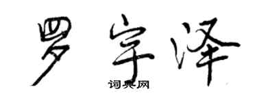 曾慶福羅宇澤行書個性簽名怎么寫