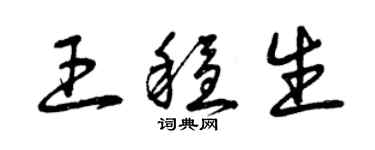 曾慶福王穩生草書個性簽名怎么寫