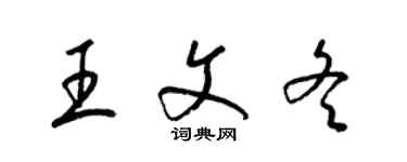 梁錦英王文冬草書個性簽名怎么寫