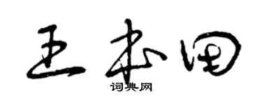 曾慶福王本田草書個性簽名怎么寫