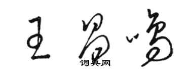 駱恆光王昌鳴草書個性簽名怎么寫