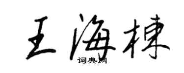 王正良王海棟行書個性簽名怎么寫