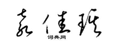 梁錦英袁佳琪草書個性簽名怎么寫