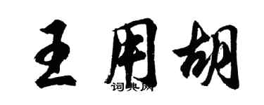 胡問遂王用胡行書個性簽名怎么寫