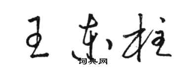駱恆光王東柱草書個性簽名怎么寫