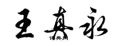 胡問遂王真永行書個性簽名怎么寫