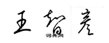 梁錦英王智彥草書個性簽名怎么寫