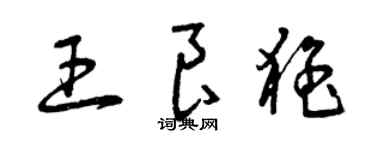 曾慶福王良猛草書個性簽名怎么寫