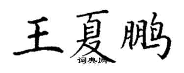 丁謙王夏鵬楷書個性簽名怎么寫