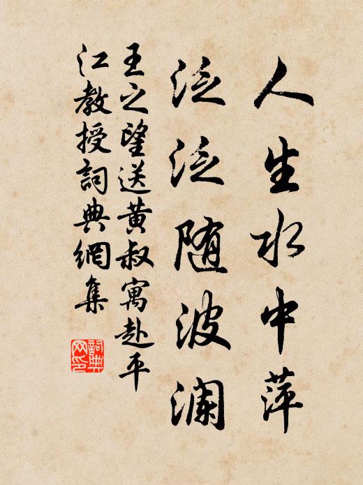 王之望人生水中萍,泛泛隨波瀾書法作品欣賞