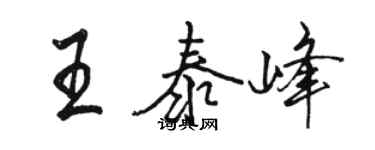 駱恆光王泰峰行書個性簽名怎么寫