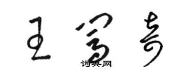 駱恆光王闖奇草書個性簽名怎么寫