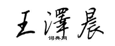 王正良王澤晨行書個性簽名怎么寫