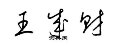 梁錦英王成財草書個性簽名怎么寫