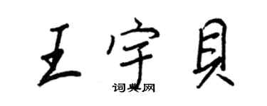 王正良王宇貝行書個性簽名怎么寫