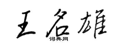 王正良王名雄行書個性簽名怎么寫
