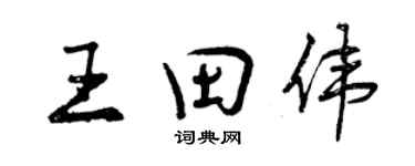 曾慶福王田偉行書個性簽名怎么寫
