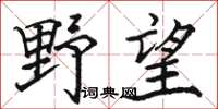 駱恆光野望楷書怎么寫