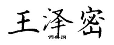 丁謙王澤密楷書個性簽名怎么寫