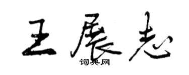 曾慶福王展志行書個性簽名怎么寫