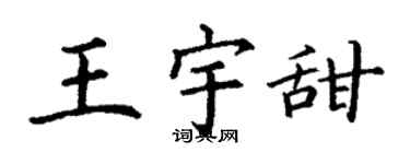 丁謙王宇甜楷書個性簽名怎么寫