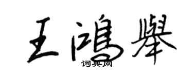 王正良王鴻舉行書個性簽名怎么寫