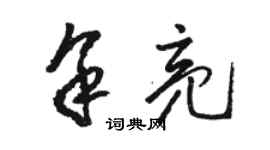 駱恆光余亮草書個性簽名怎么寫