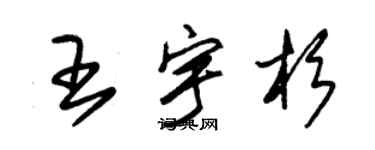 朱錫榮王宇杉草書個性簽名怎么寫