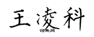 何伯昌王凌科楷書個性簽名怎么寫