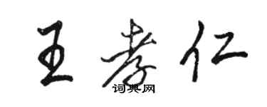 駱恆光王孝仁行書個性簽名怎么寫