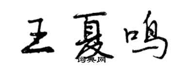 曾慶福王夏鳴行書個性簽名怎么寫