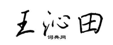 王正良王沁田行書個性簽名怎么寫