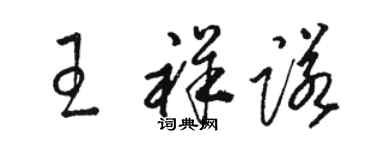 駱恆光王祥諾草書個性簽名怎么寫