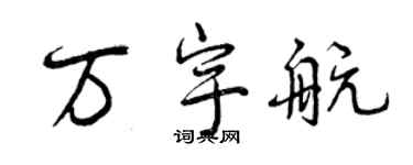 曾慶福萬宇航行書個性簽名怎么寫