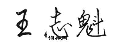 駱恆光王志魁行書個性簽名怎么寫