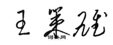 駱恆光王策雄草書個性簽名怎么寫
