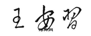 駱恆光王安習草書個性簽名怎么寫