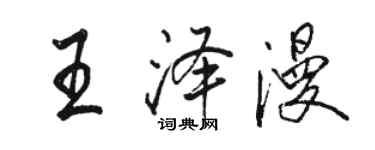 駱恆光王澤漫行書個性簽名怎么寫