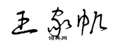 曾慶福王家帆草書個性簽名怎么寫