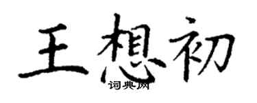 丁謙王想初楷書個性簽名怎么寫