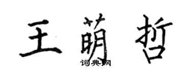 何伯昌王萌哲楷書個性簽名怎么寫