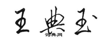 駱恆光王典玉行書個性簽名怎么寫