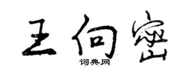 曾慶福王向密行書個性簽名怎么寫