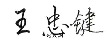 駱恆光王忠鍵行書個性簽名怎么寫