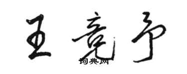 駱恆光王競予行書個性簽名怎么寫