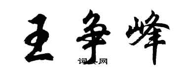 胡問遂王爭峰行書個性簽名怎么寫