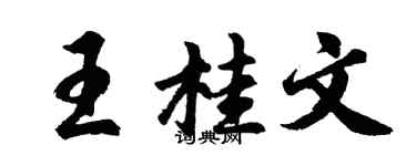 胡問遂王桂文行書個性簽名怎么寫