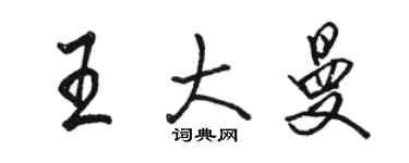 駱恆光王大曼行書個性簽名怎么寫