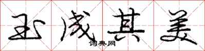 龐中華玉成其美行書怎么寫