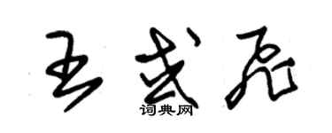 朱錫榮王或飛草書個性簽名怎么寫